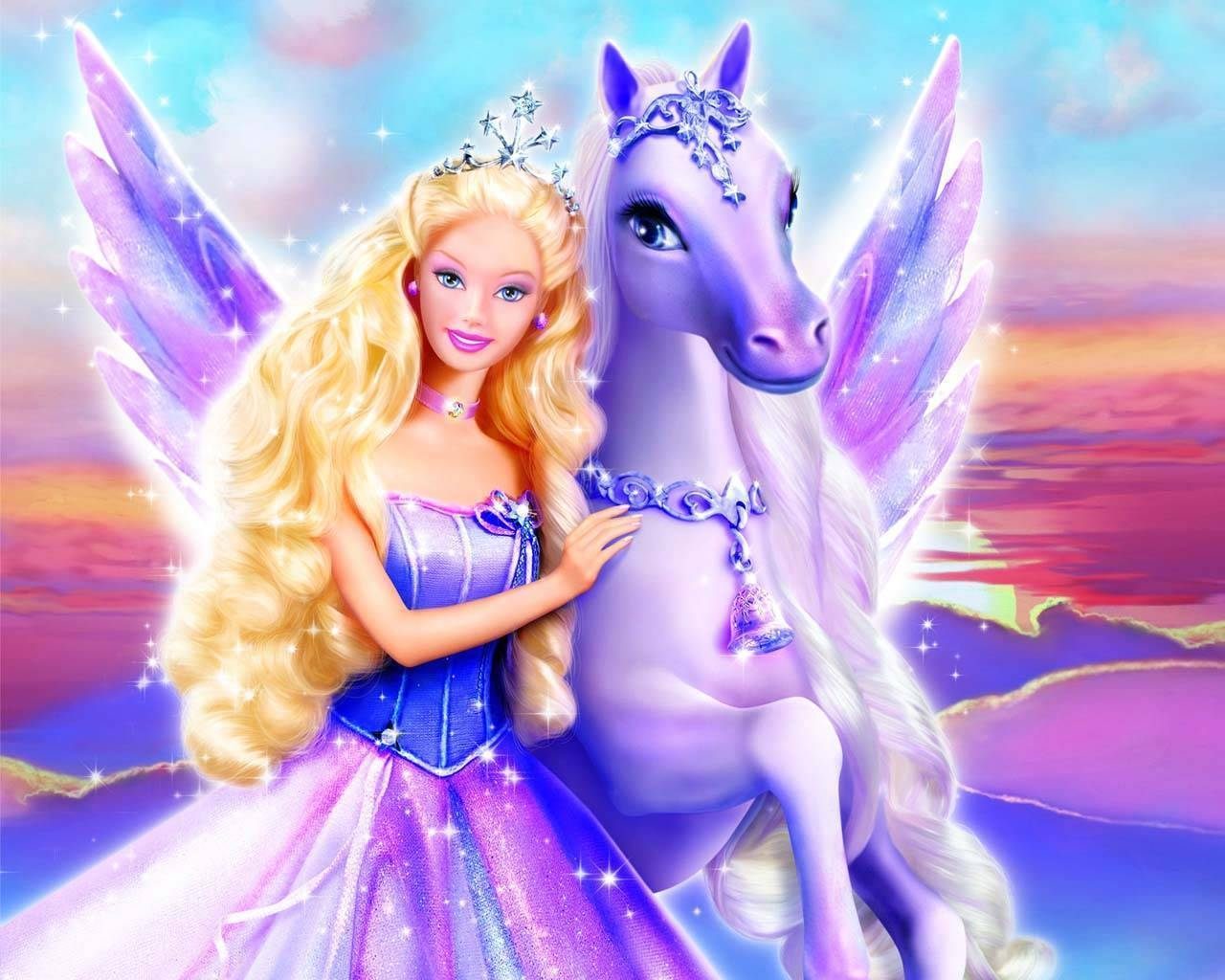 Barbie con un unicornio